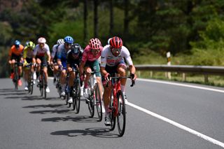 SAN MIGUEL DE AGUAYO SPAIN AUGUST 25 Dario Cataldo of Italy and Team Trek Segafredo competes in the breakaway during the 77th Tour of Spain 2022 Stage 6 a 1812km stage from Bilbao to Ascensin al Pico Jano San Miguel de Aguayo 1131m LaVuelta22 WorldTour on August 25 2022 in Pico Jano San Miguel de Aguayo Spain Photo by Justin SetterfieldGetty Images