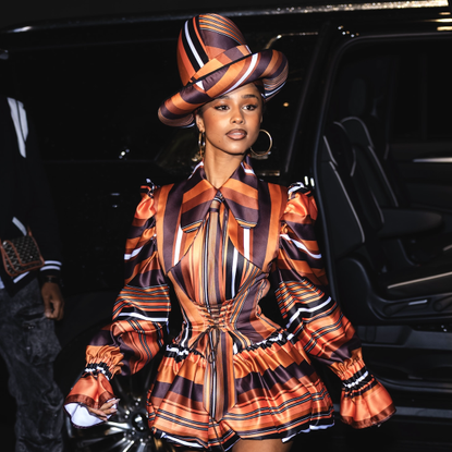 Tyla is seen in the Upper East Side on May 04, 2025 in New York City ahead of the met gala