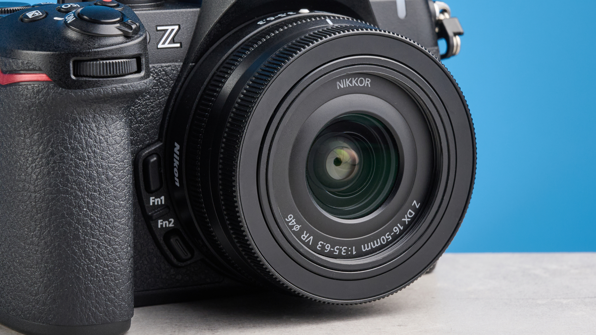 The Nikon Z50II with its Fn buttons showing within the grip recess