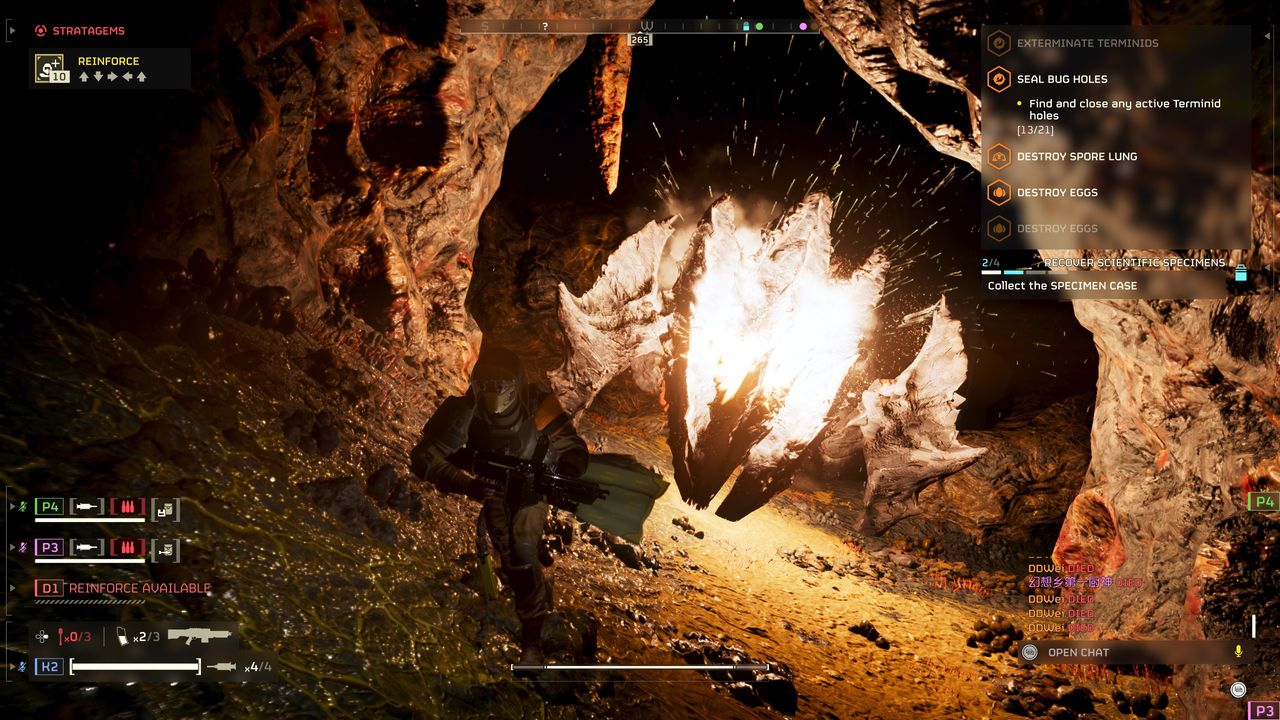 Helldivers 2 hive world - Impaler in a tunnel