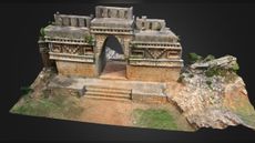 A 3D digital image of Labna, an ancient Maya structure in the Puuc region.