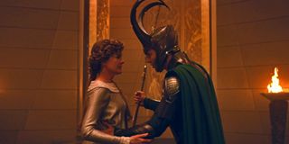 Rene Russo and Tom Hiddleston in Thor