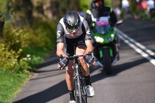 Johann Van Zyl attacks during the Giro's third stage.