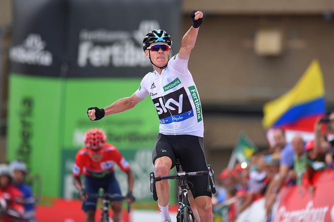 Chris Froome (Team Sky) wins stage 11 at the Vuelta a Espana