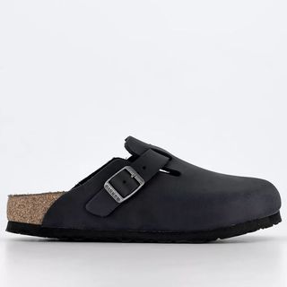 Birkenstock Boston Clogs Black Waxy Leather