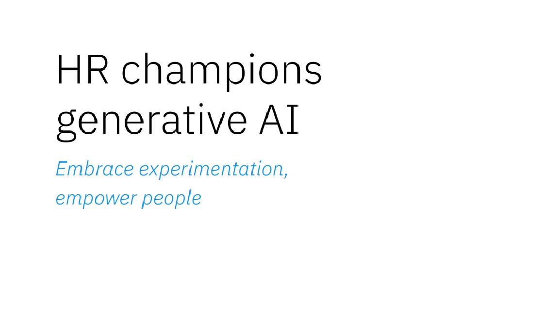 HR champions generative AI