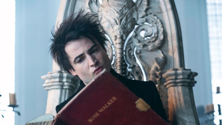 Tom Sturridge as Dream, reading the book of Rose Walker, in The Sandman