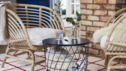 Five outdoor IKEA furniture pieces, rattan furniture