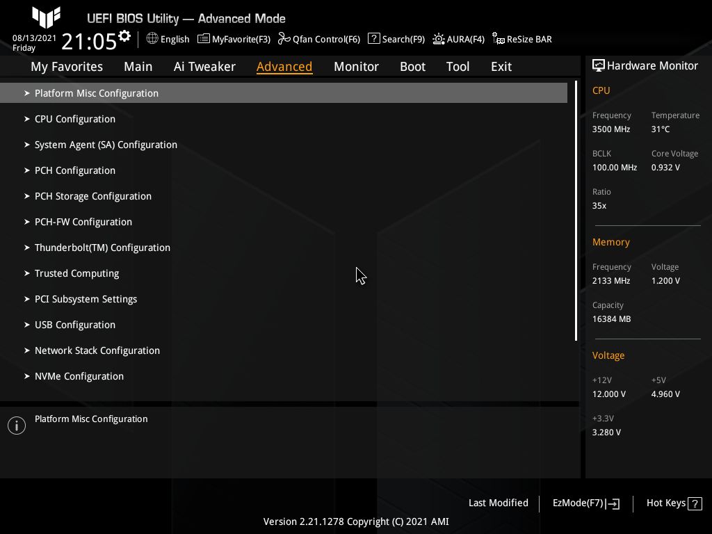 Asus TUF Gaming Z590-Plus WIFI