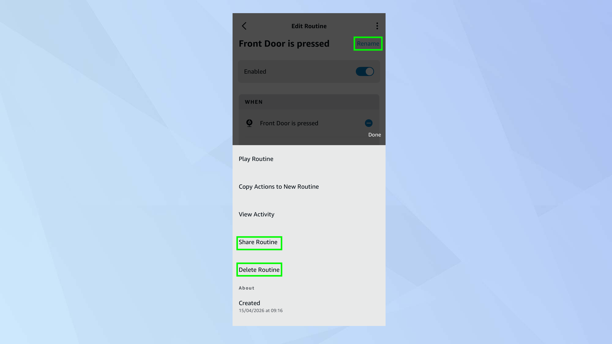 Create Alexa routines triggered by your Ring device