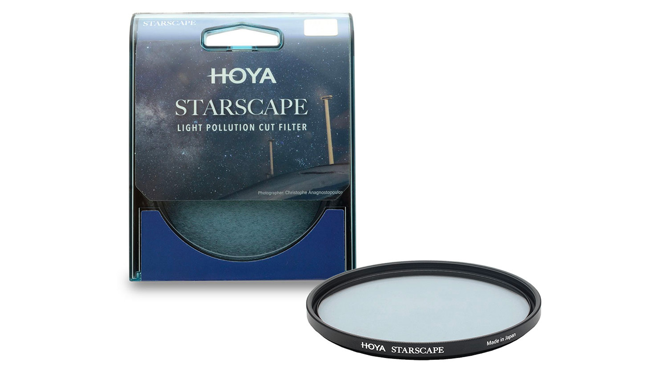 Hoya starscape light pollution filter on a white background