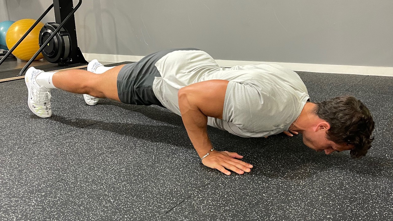 Press-up demonstrated by James Middleton