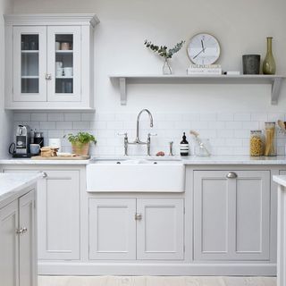 kitchen with white drawers and cabinet