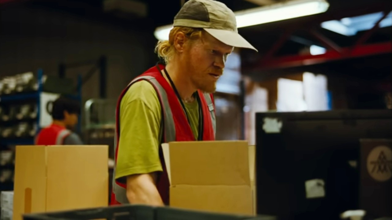 Jesse Plemons working the line in Bugonia.