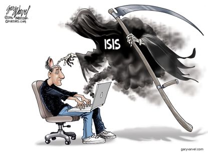 Editorial cartoon world ISIS internet propaganda
