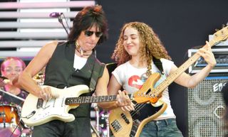 Jeff Beck and Tal Wilkenfeld perform at Eric Clapton's Crossroads Guitar Festival 2007 held at Toyota Park on July 28, 2007 in Bridgeview, Illinois.