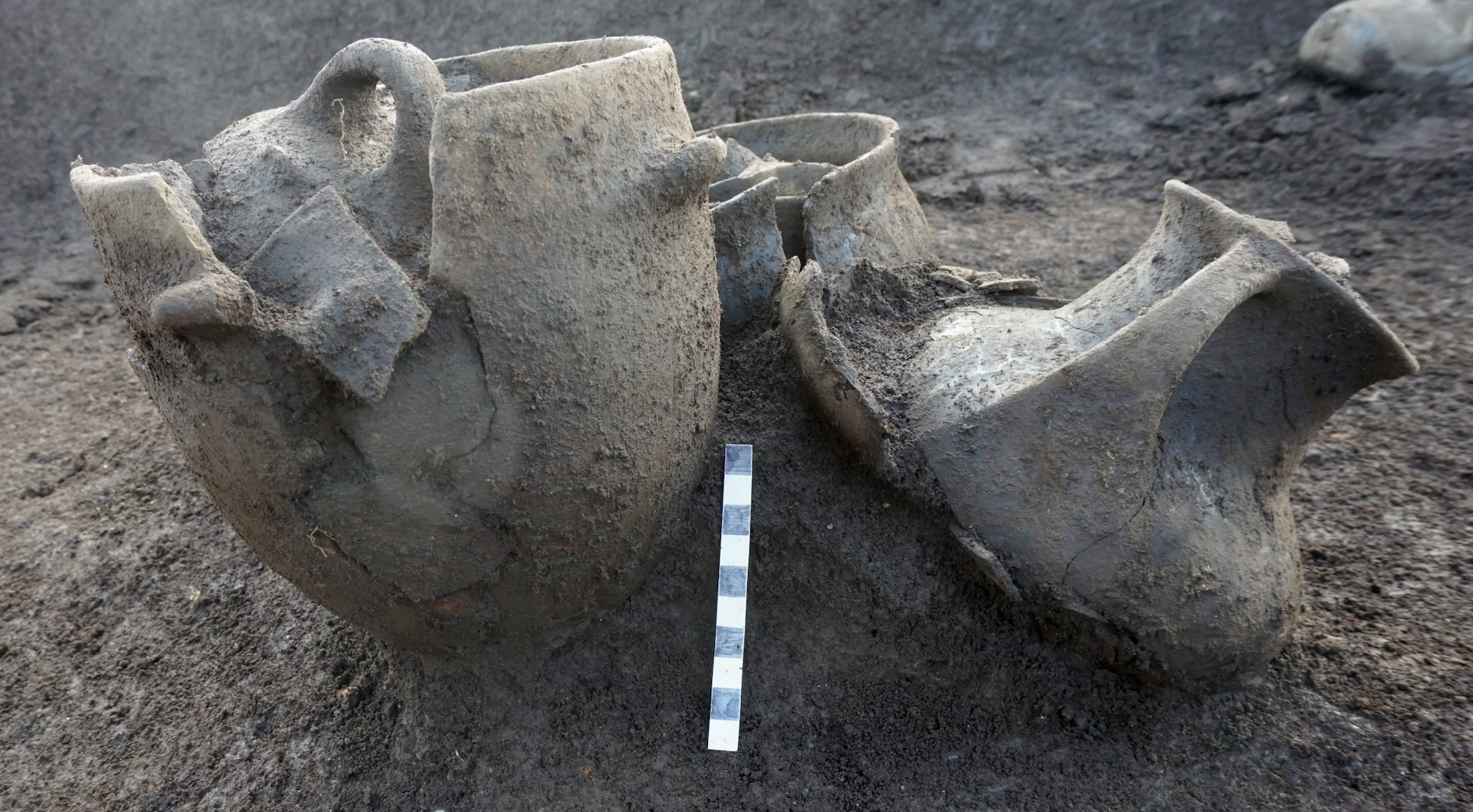 Jugs and vases found at the site.