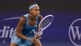 Coco Gauff of the United States waiting to face a serve during the quarter-final round of the Cincinnati Open 2026.