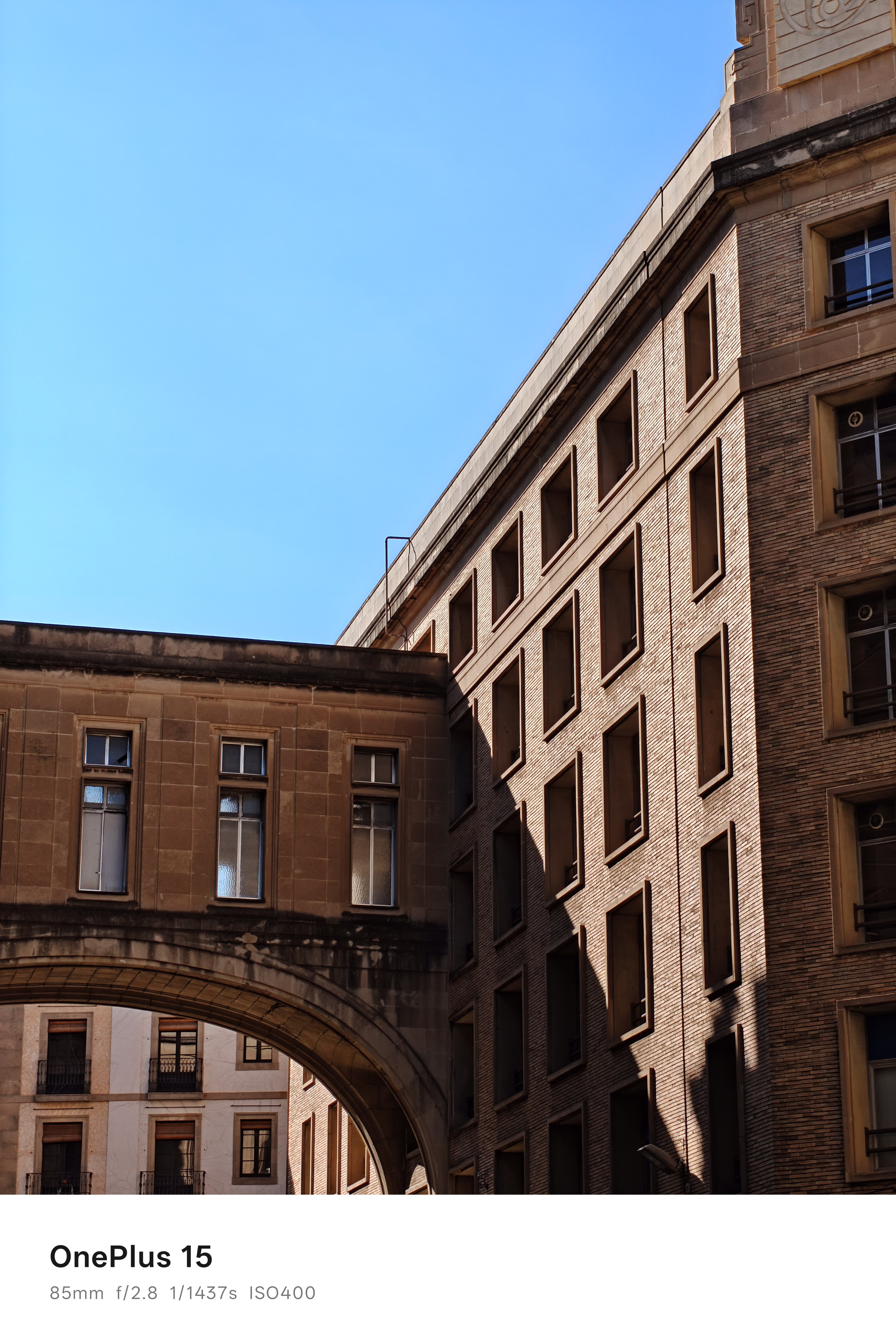 Sunlight hitting a brick building