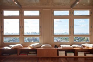 inside Trellick tower apartment looking out