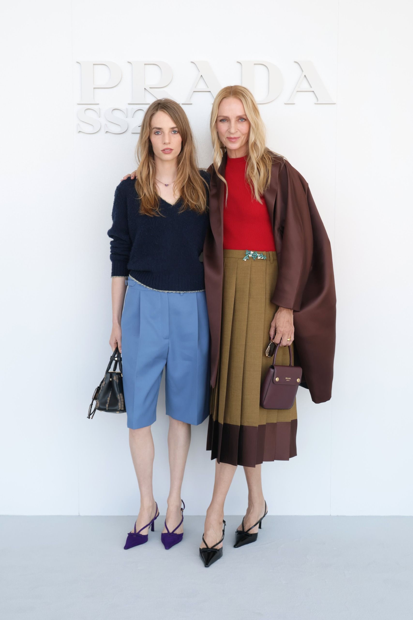 Uma Thurman and Maya Hawke at the S/S 27 Prada show.