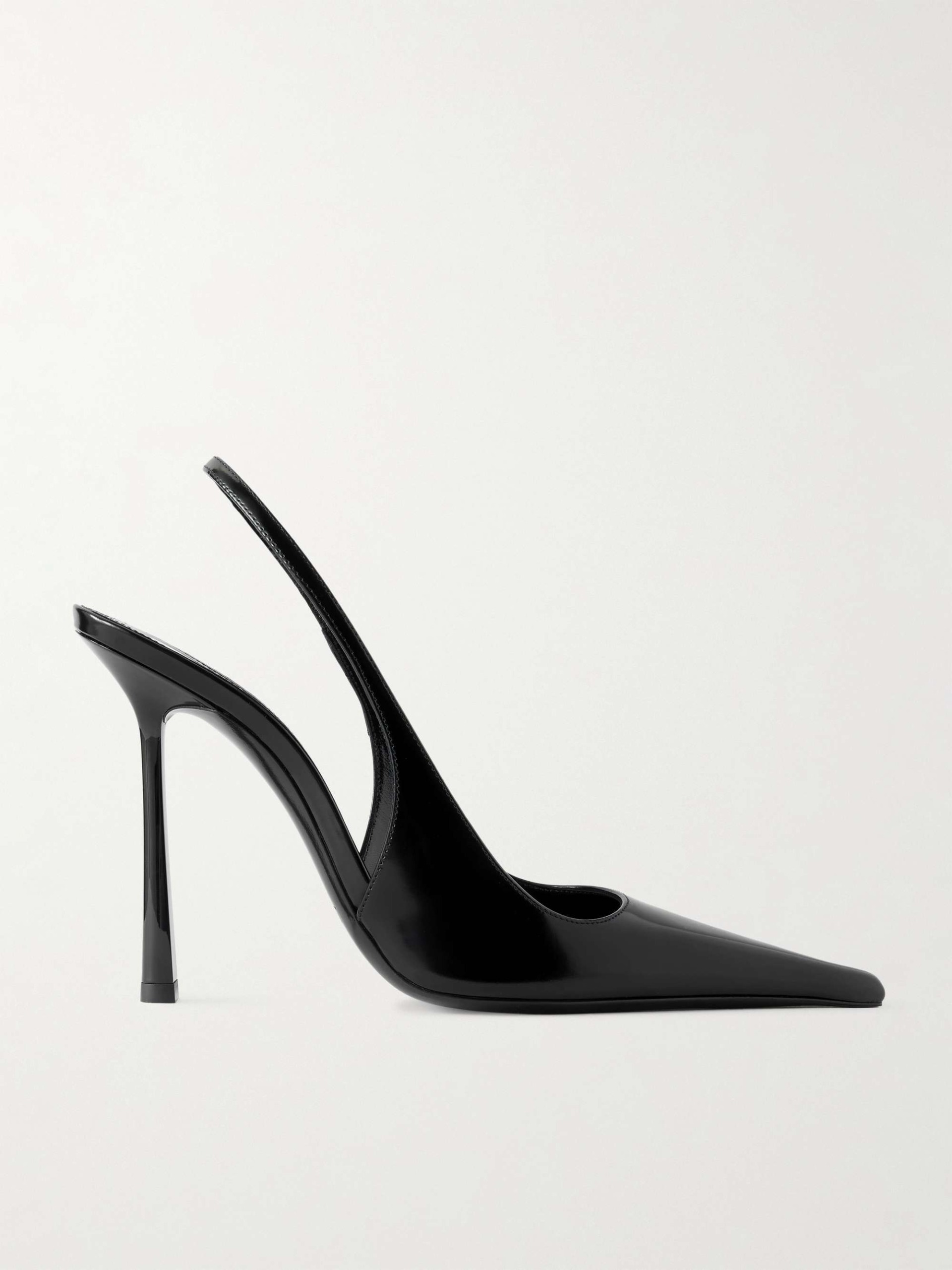 Vend&amp;ocirc;me Glossed-Leather Slingback Pumps