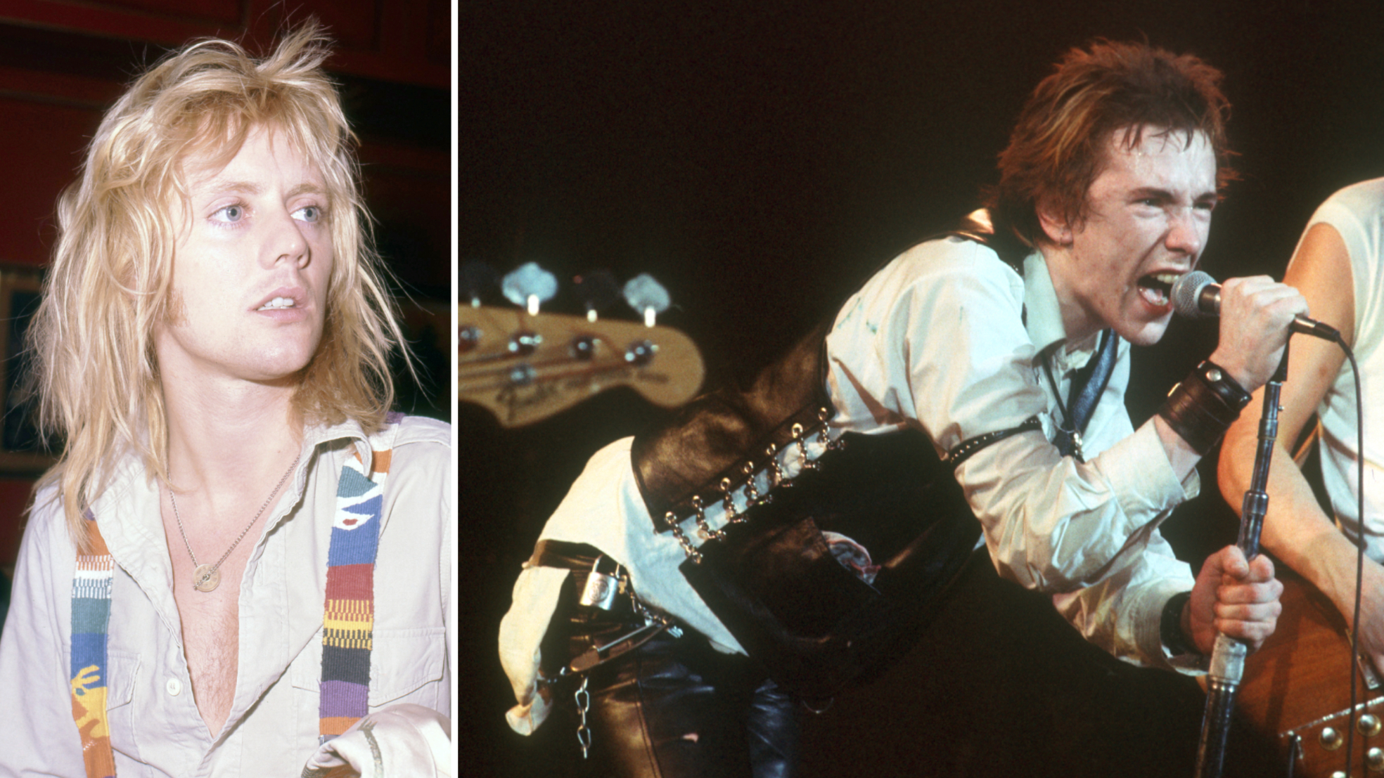 Roger Taylor and Johhny Rotten composite image