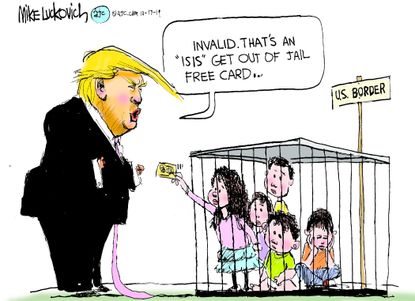 Political Cartoon U.S. Trump Isis Turkey Migrant Children US Border