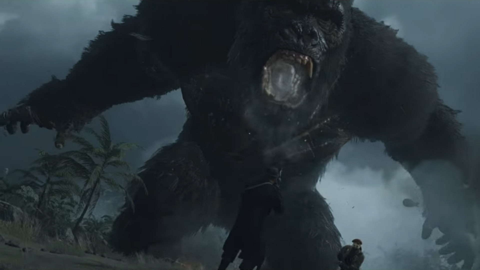 King Kong faces down a guy with a gun in the new Warzone update