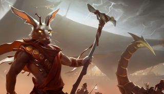 An anthropomorphic rabbit