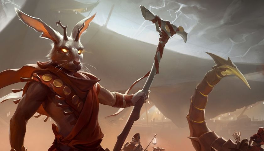 An anthropomorphic rabbit