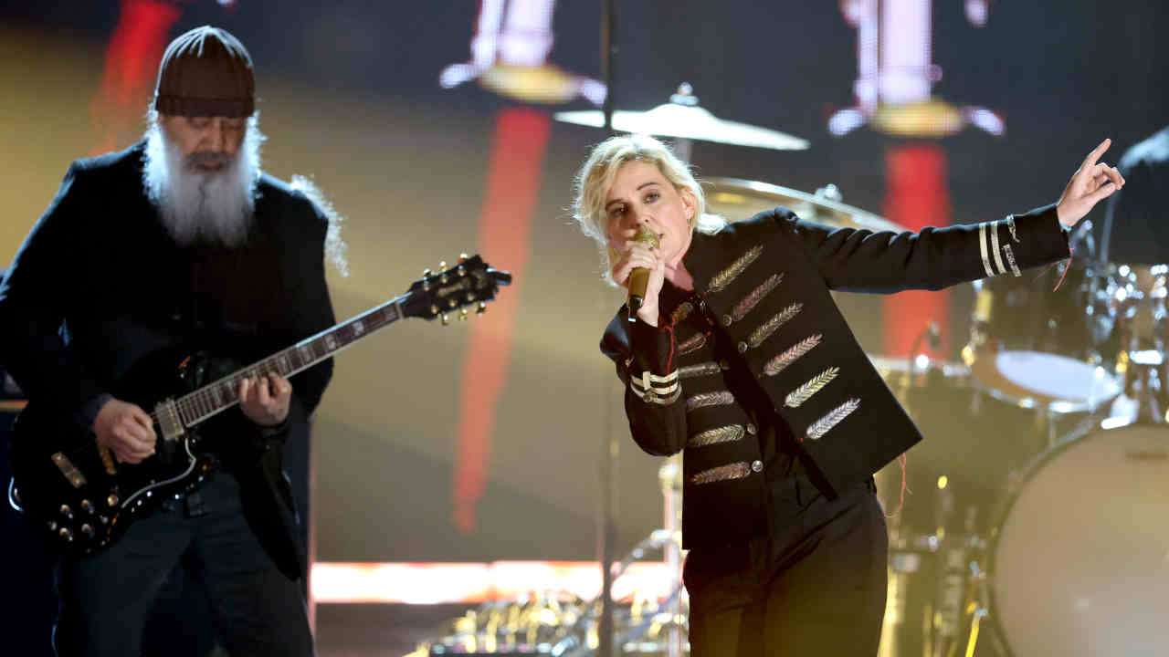 Brandi Carlile performing with Soundgarden at the 2025 Rock And Roll Hall Of Fame