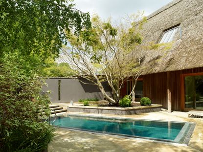 swimming pool in garden