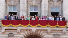 Members of the extended Royal Family on the balcony of Buckingham Palace
