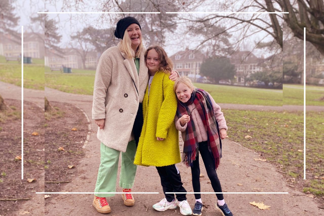 Healthy eating and how to talk to kids illustrated by mum standing with kids