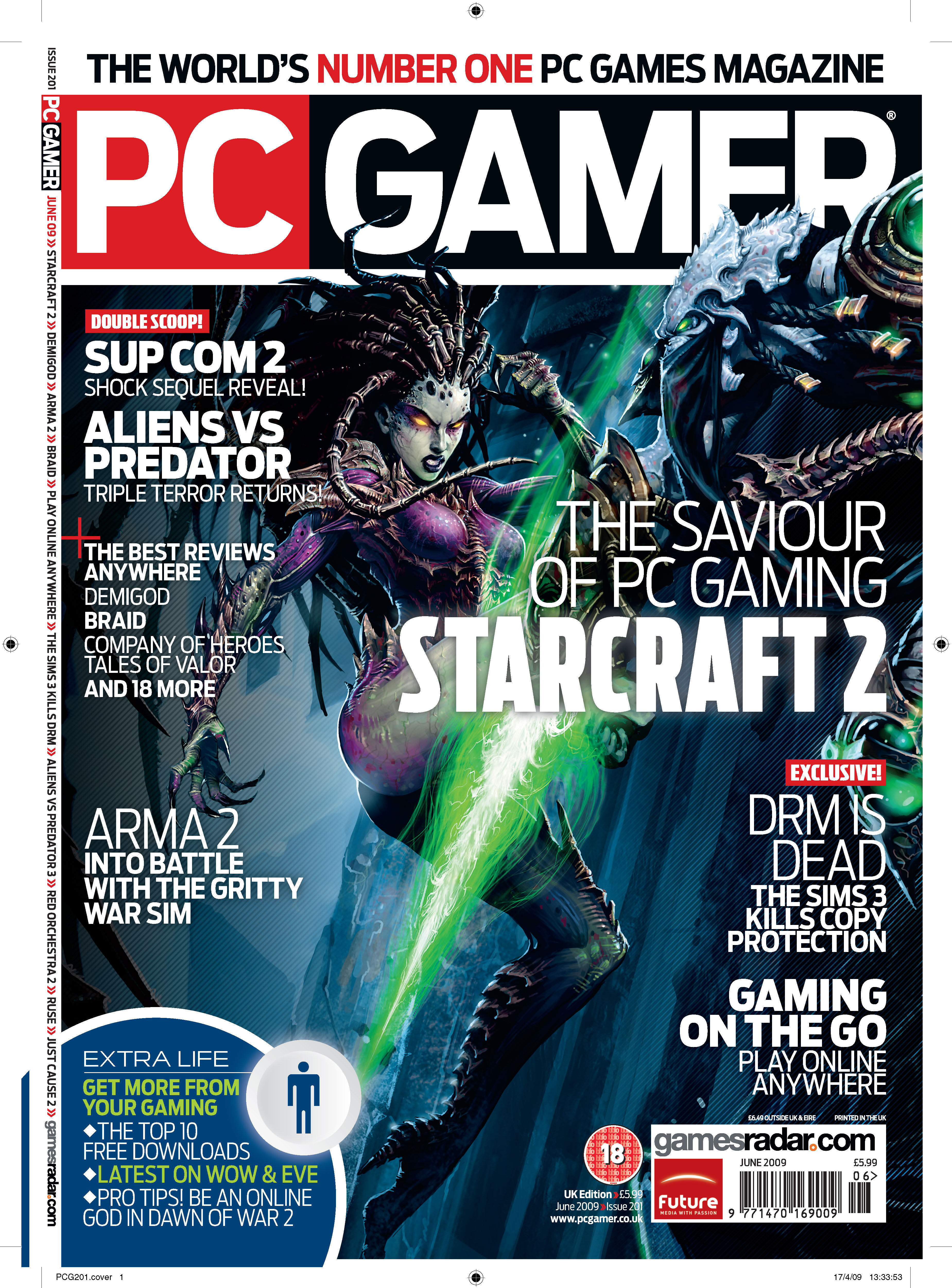 PC Gamer UK Issue #201 - StarCraft 2 cover