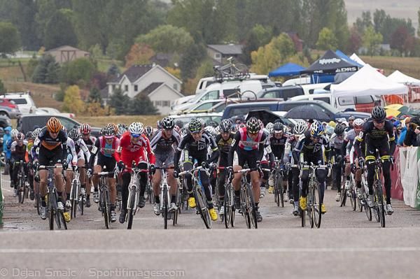 The elite men's race is off like a rocket.