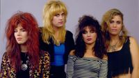 Michael Steele, Debbi Peterson, Susanna Hoffs and Vicki Peterson of The Bangles on 8/19/86 in Chicago, Il. (Photo by Paul Natkin/WireImage)