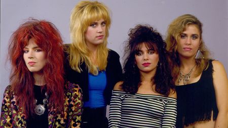Michael Steele, Debbi Peterson, Susanna Hoffs and Vicki Peterson of The Bangles on 8/19/86 in Chicago, Il. (Photo by Paul Natkin/WireImage)