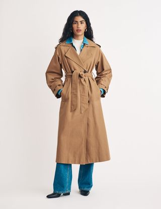 Brown Double Breasted Trench Coat