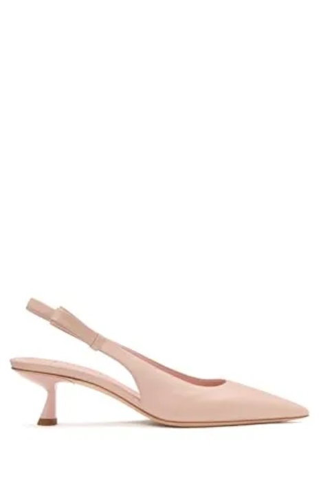 Kate Spade New York Women's Riley Kitten Smooth Leather Heel, Pale Vellum, 5.5