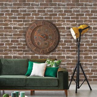 textured brick wallpaper vintage-brown