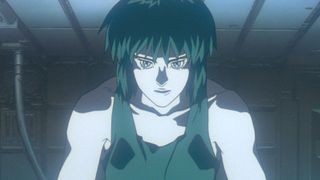 The Major wearing a tank top in Ghost in the Shell