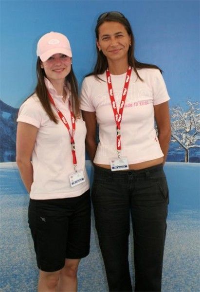 Two of the people working on the race