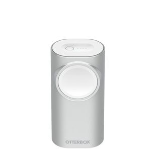 Otterbox 2-in-1 power bank with Apple Watch charger on a white background