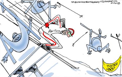 Political cartoon World Winter Olympics politics