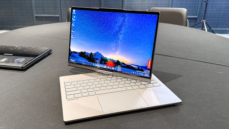 Lenovo ThinkBook Plus Gen 7 Auto Twist on a desk.