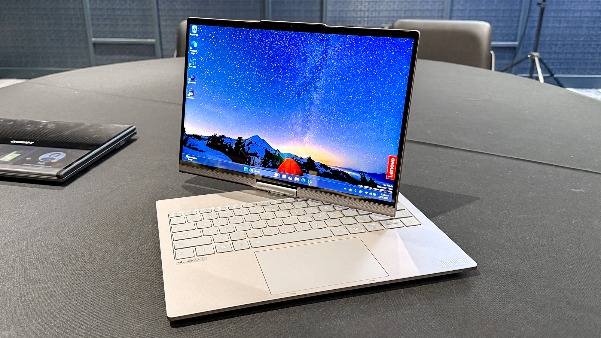 Lenovo ThinkBook Plus Gen 7 Auto Twist on a desk.