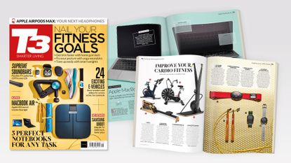 Spreads and the cover of T3 316, featuring the coverline 'Nail Your Fitness Goals'.