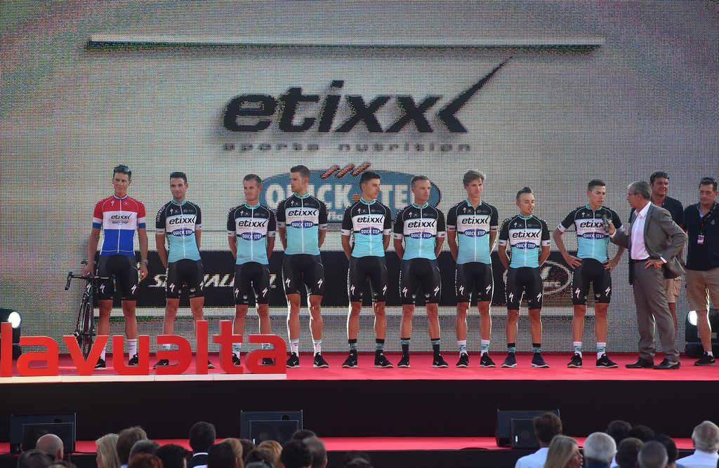 Dutch champion Niki Terpstra with his Etixx-Quick Step teammates